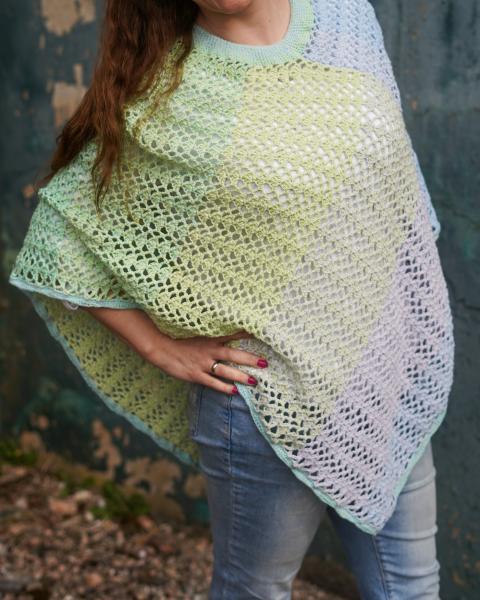 Häkelanleitung Poncho "Frühlingserwachen", Gr. 34-50